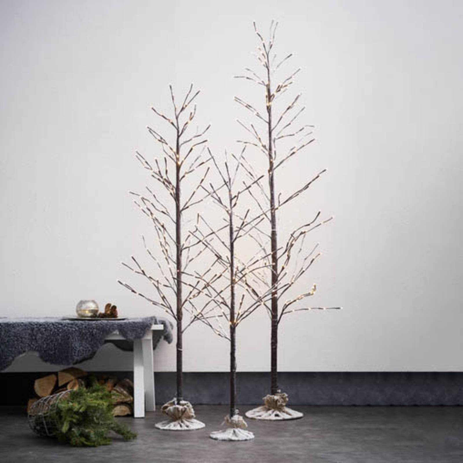 STAR TRADING Choinka dekoracyjna LED Tobby Tree IP44 brązowa wysokość 180cm