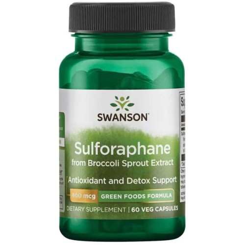 Swanson - Sulforafan (Kiełki Brokuła), 400mcg, 60 vkaps