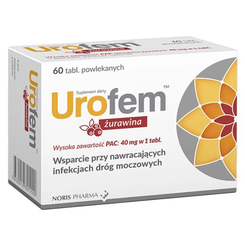 NORIS PHARMA Urofem żurawina, 60 tabletek powlekanych - >>> DARMOWA od 99zł 