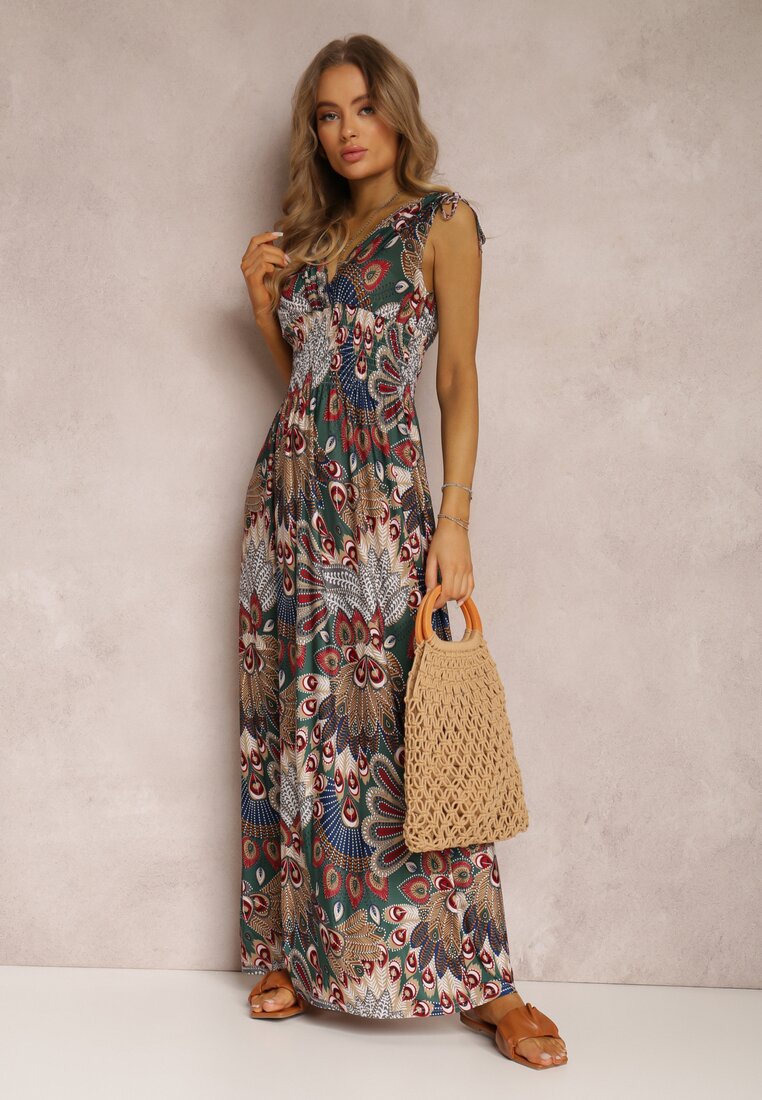 Ciemnozielona Sukienka Sallaza