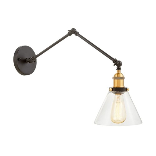 Lumina Deco LAMPA ŚCIENNA KINKIET LOFTOWY CZARNY HARTON W2 LDW B006-2 (BK+PR)