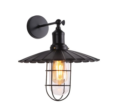 Lumina Deco LAMPA ŚCIENNA KINKIET LOFTOWY CZARNY LATARO LDW 6015 (BK)