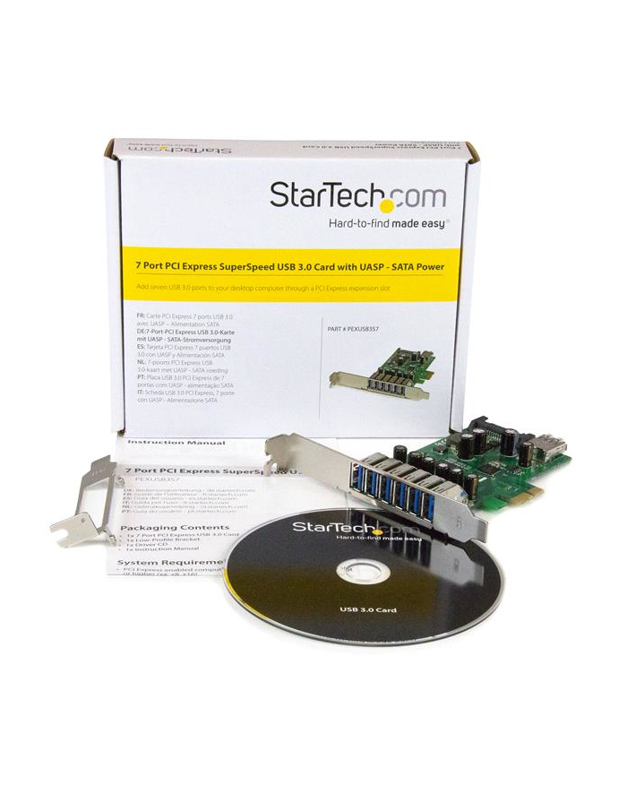 Startech 7 PORT PCIE USB 3.0 CARD .com 7 Port PCI Express USB 3.0 Karte - PCIe USB 3.0 (Super Speed) Schnittstellenkarte / Controller 6 x Extern und 1 x Intern