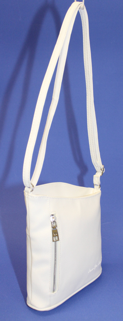 Torebka Skórzana Jennifer Jones Listonoszka Skóra Włoska JJ3107 BIAŁY