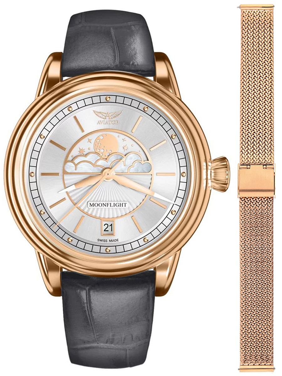 Zegarek Aviator V.1.33.2.251.4GM-SET DOUGLAS MOONFLIGHT
