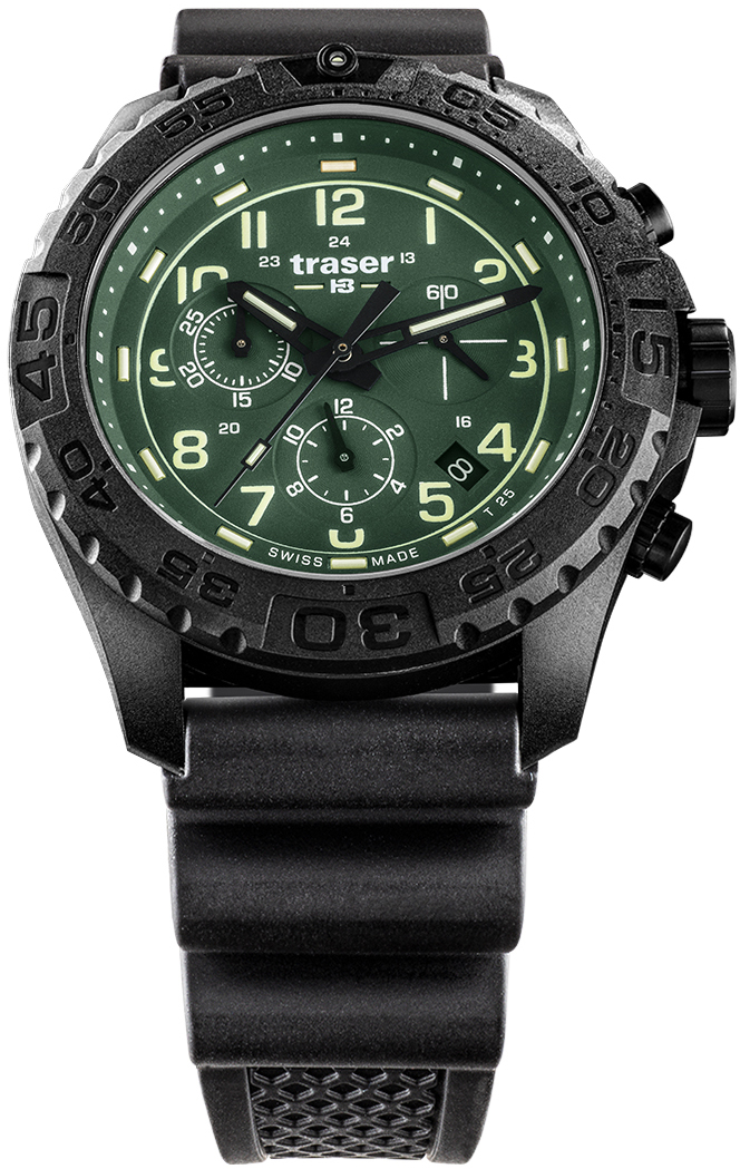 Zegarek Traser TS-109048v1 P96 OdP Evolution Chrono Green Rubber Strap