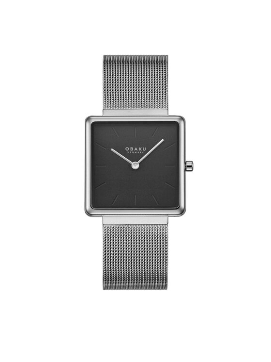 Obaku Denmark Zegarek Denmark V236LXUUMU KVADRAT - BLACK STEEL -