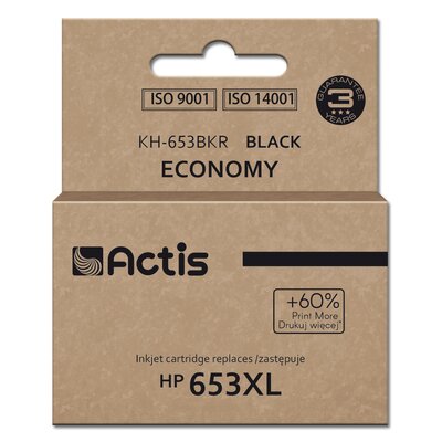 Actis Tusz KH-653BKR (zamiennik HP 653XL 3YM75AE; Premium; 20ml; 575 stron; czarny) KH-653BKR