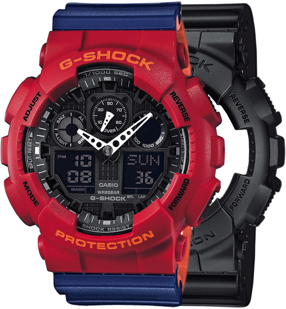 Zegarek G-SHOCK SET GA-100-1A1ER + BEZEL 10441433 + PASEK 10527467