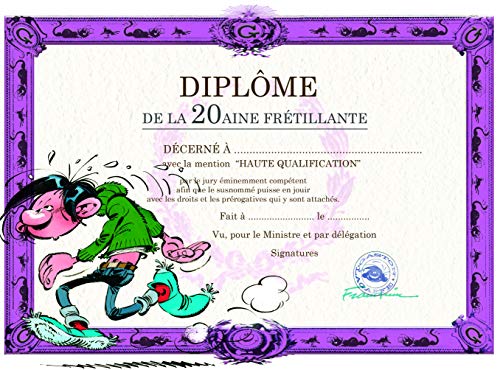 Gaston Lagaffe podwójna kartka z kopertą na urodziny dyplom 20. Święto – bieganie, sport, bieganie, jogging, fitness, dobre zdrowie