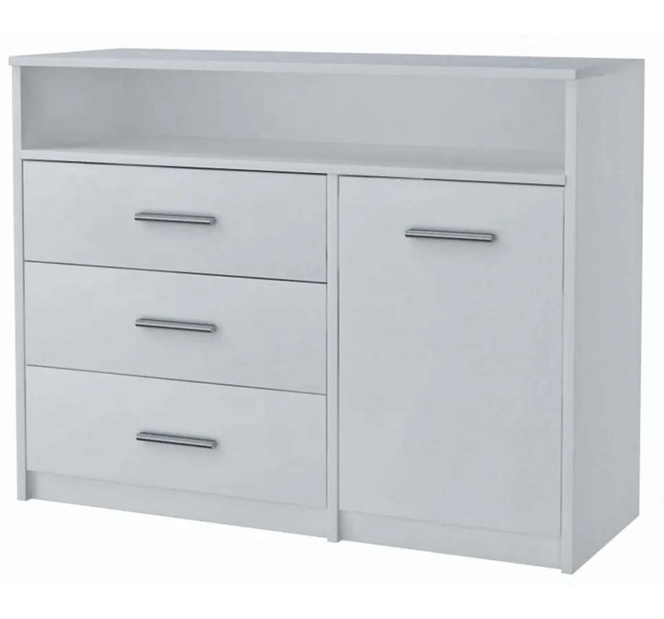 Biała komoda z szufladami i półkami N8-R87