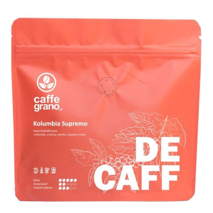 CAFFE GRANO Kawa ziarnista Caffe Grano Kolumbia Supremo Swiss Water DECAFF 250g 12215-uniw