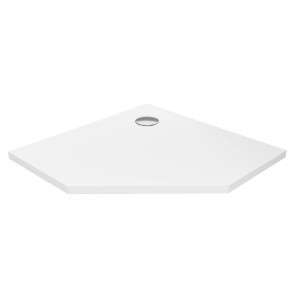 New Trendy B-0513 Brodzik NEX konglomeratowy pi$356ciokątny 80x80x3,5 biały gładki
