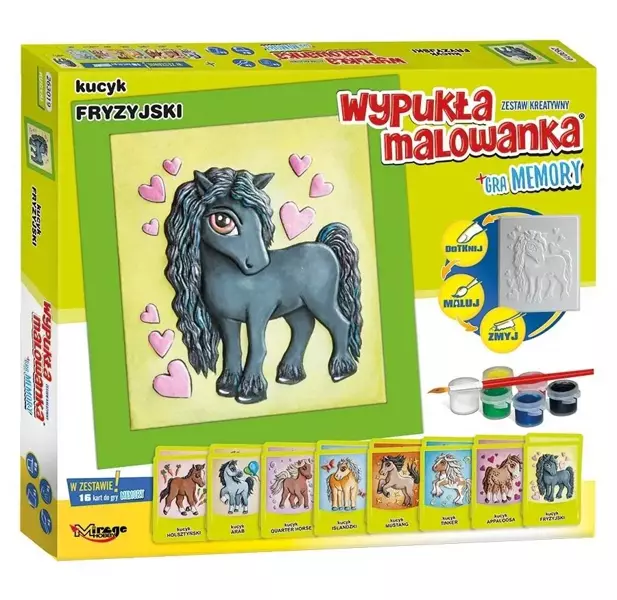 Mirage Hobby Wypukła malowanka Kucyk Fryzyjski + gra memory -