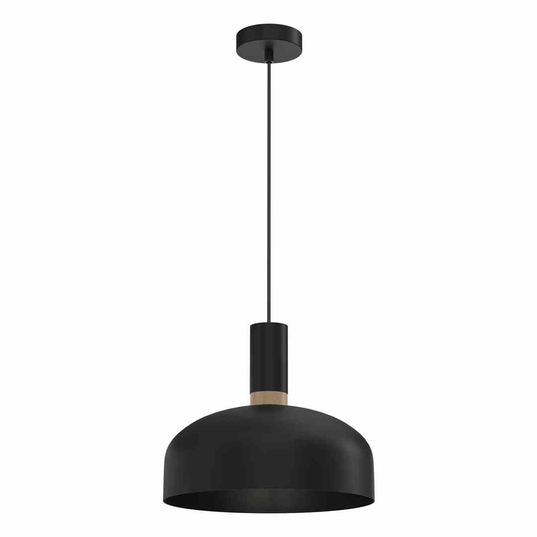 Lampa wisząca malmo czarna z drewnem MLP8381 Milagro