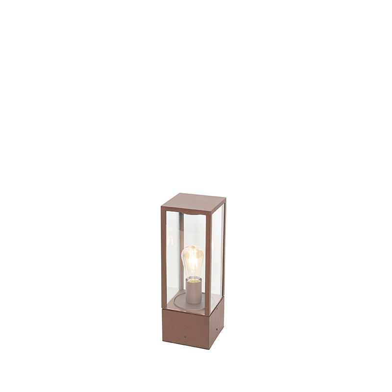 QAZQA Przemysłowa stojąca lampa zewnętrzna rdzawy brąz 40 cm IP44 - Charlois