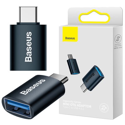 Baseus Adapter USB-C do USB-A Ingenuity, OTG (niebieski) ZJJQ000003