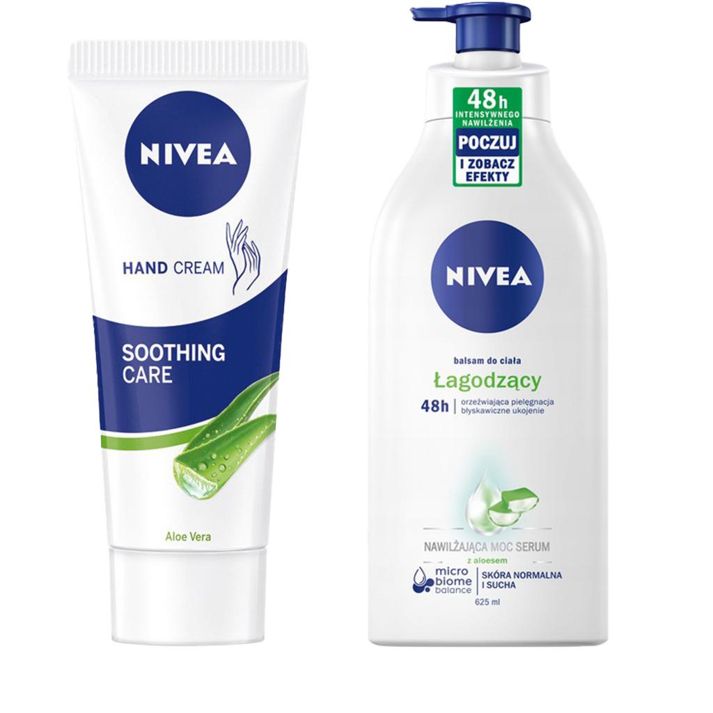 NIVEA ZESTAW ŁAGODZĄCY Z ALOESEM BALSAM DO CIALA + KREM DO RĄK