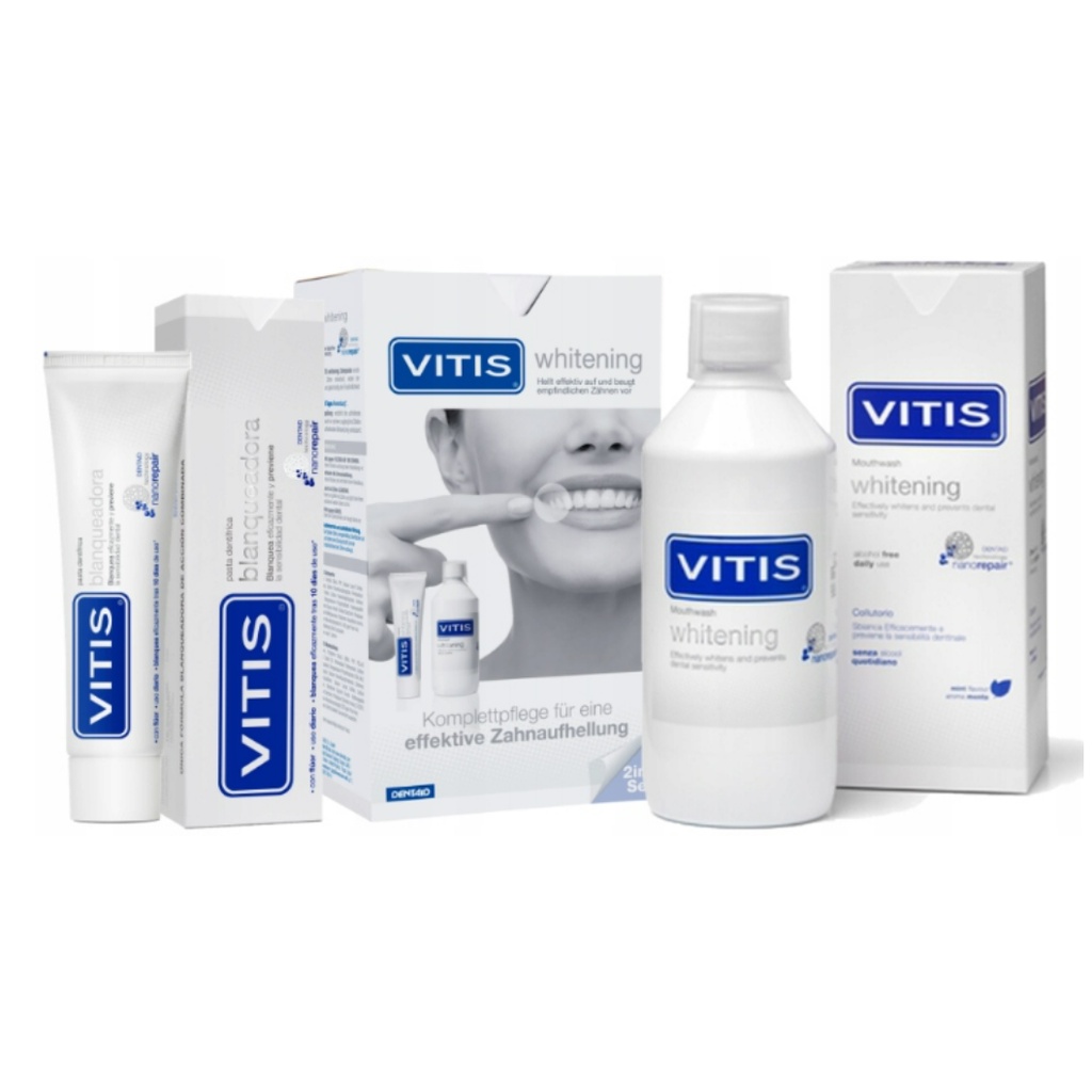 VITIS Whitening ZESTAW 2w1 płyn i pasta do zębów!!