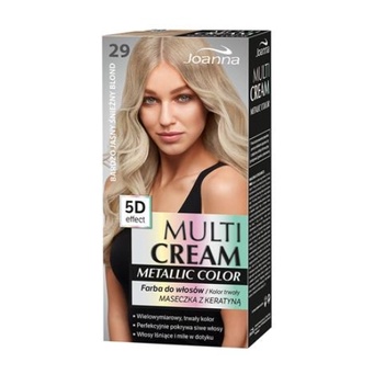 Joanna, Multi Cream Metallic Color, Bardzo jasny śnieżny blond - Długi termin ważności!