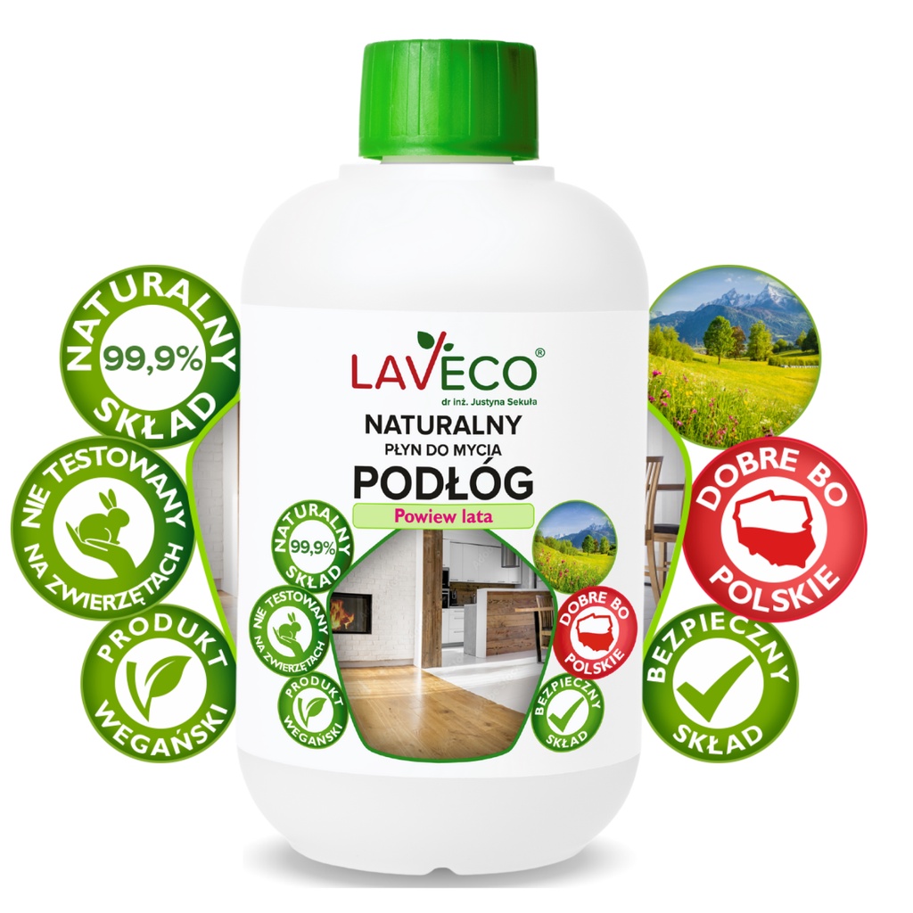 LAVECO Naturalny płyn do mycia podłóg – powiew lat - 0,5 l