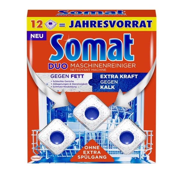 (DE) Somat, Tabletki do czyszczenia zmywarki, 12 sztuk (PRODUKT Z NIEMIEC)