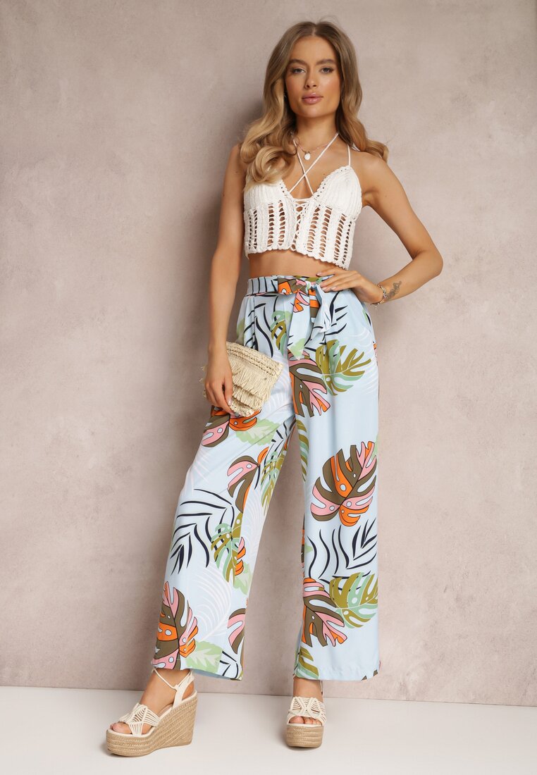 Jasnoniebieskie Spodnie Szerokie Sofadia