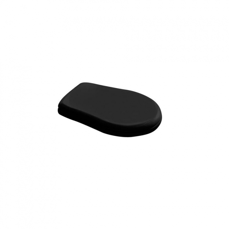 Kerasan 108704 - RETRO Deska WC wolnoopadająca kolor czarny błyszczący zawiasy