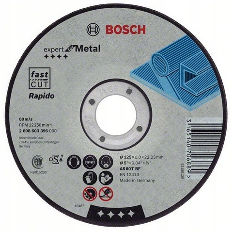 Bosch Tarcza tnąca prosta Expert for Metal do stali o średnicy 125 mm marki 2608600219