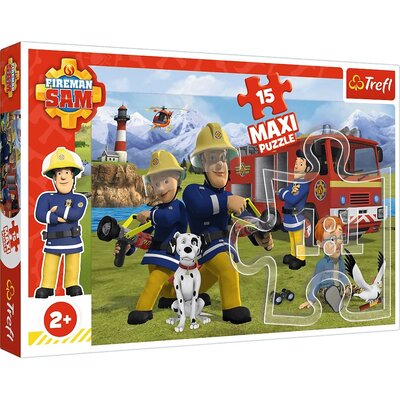 Trefl Puzzle 15 elementów Maxi Drużyna w akcji Strażak Sam