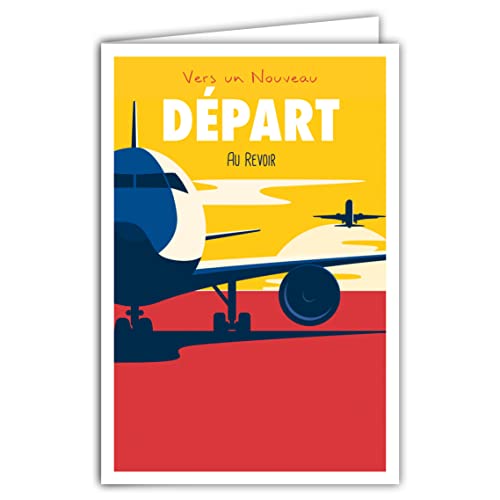 Afie 69-4342 Karta Nowy Pożegnanie z kopertą - plakat mini plakat Format 17x11,5cm - Dobra kontynuacja przeprowadzki zmiana życia podróż samolot słońce retro vintage