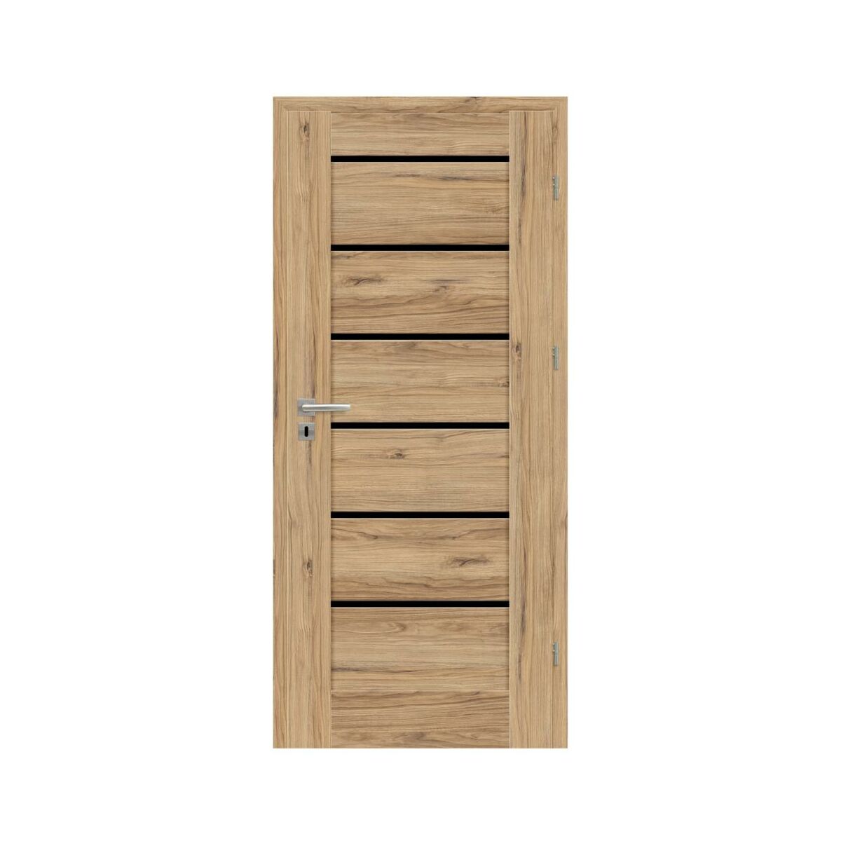 Skrzydło drzwiowe pokojowe Minos Black dąb catania czarna szyba 70 prawe Nawadoor