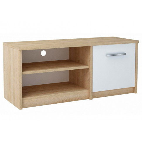 Skandynawska szafka pod telewizor dąb sonoma + biały T5-K41