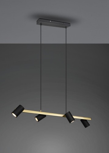 Marley lampa wisząca czarno złota 302400480 Trio