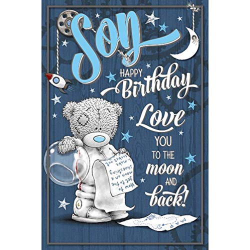 Kartka urodzinowa 'Son Happy Birthday Me To You' niedźwiedź tatuaż miś karte blanche'