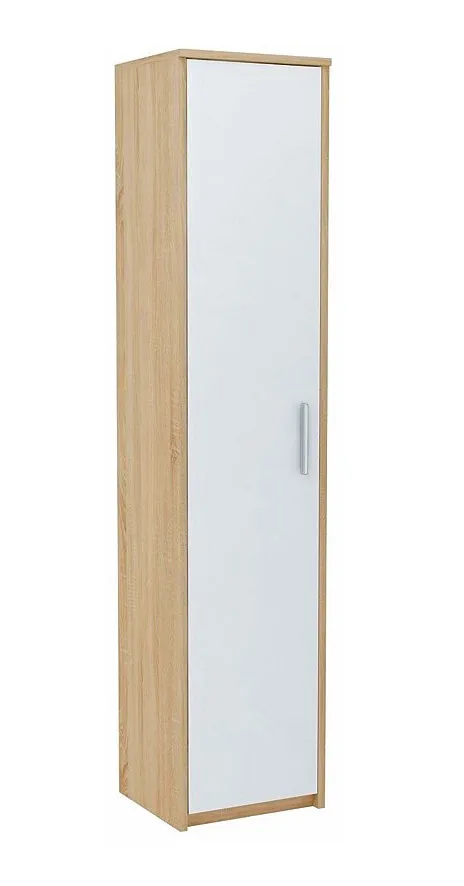 Skandynawski regał z drzwiczkami dąb sonoma + biały Z0-T57