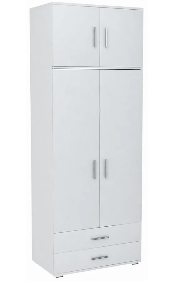 Biała Szafa Z Nadstawką Do Sypialni F5-H22