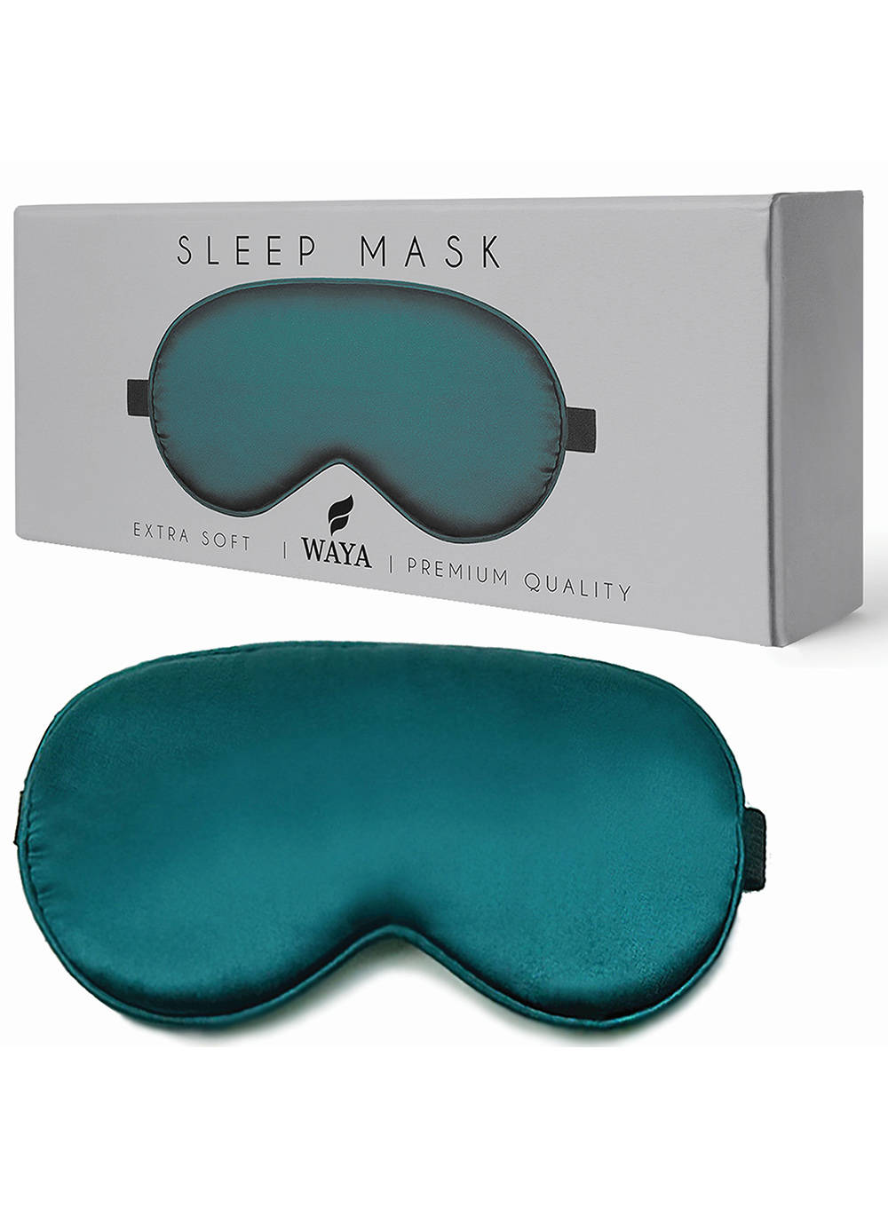 Jedwabna opaska maska do spania Waya Silk - dark green