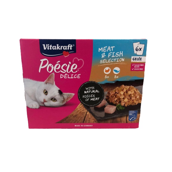 VITAKRAFT POESIE DELICE GELEE Multipak z rybą 6x85g