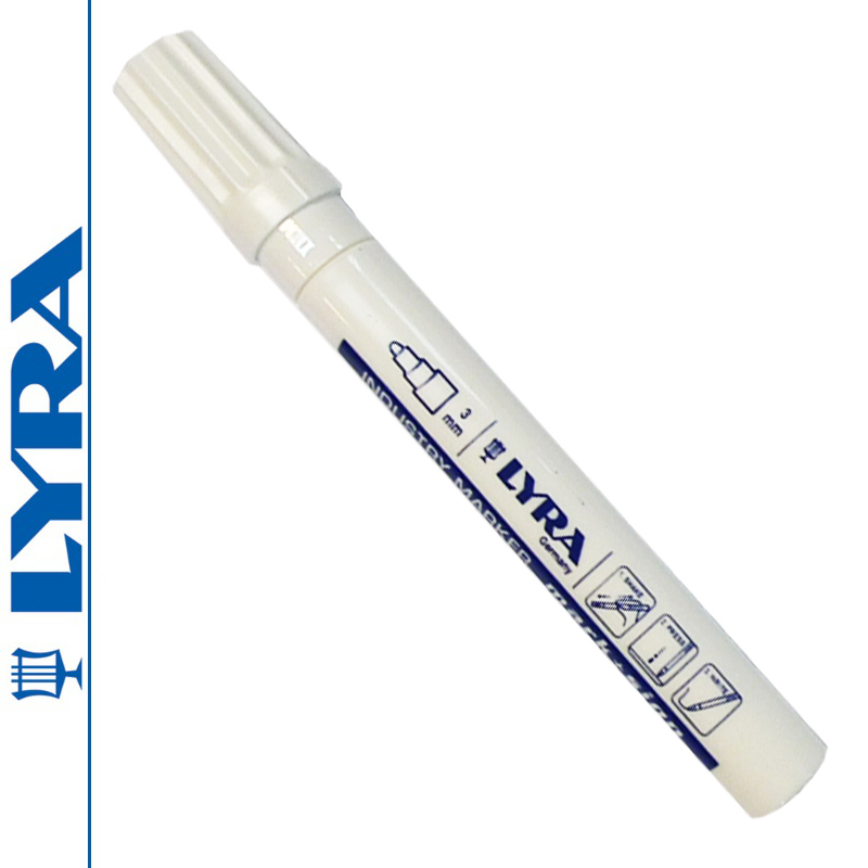 10x Marker permanentny INDUSTRY - biały LYRA