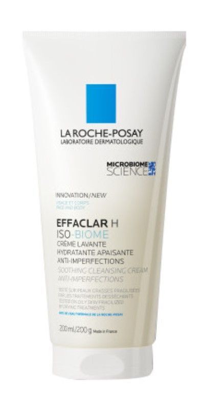 La Roche-Posay Effaclar H ISO-Biome kojący krem myjący przeciw niedoskonałościom, 200 ml