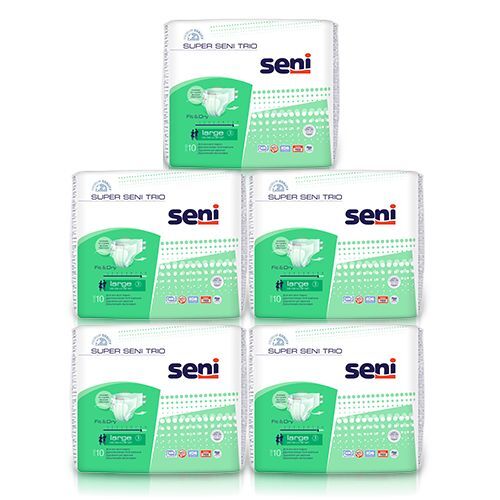 Seni Super Trio Pieluchomajtki dla dorosłych Large (L), 10 sztuk