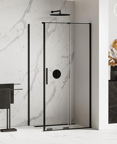 New Trendy EXK-4134 KABINA SMART BLACK PROSTOKĄTNA 120x80x200 CZYSTE 8mm ACTIVE SHIELD