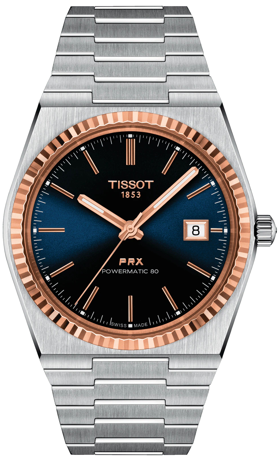 Zegarek Tissot T931.407.41.041.00 PRX POWERMATIC 80 18K GOLD BEZEL