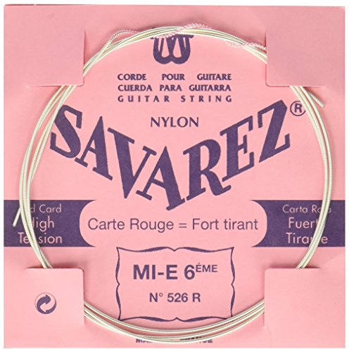 Savarez Struny do gitary klasycznej tradycyjne koncert 526R pojedyncze struny standard E6W, pasuje do zestawu strun 520F, 520R, 520P1, 520P3