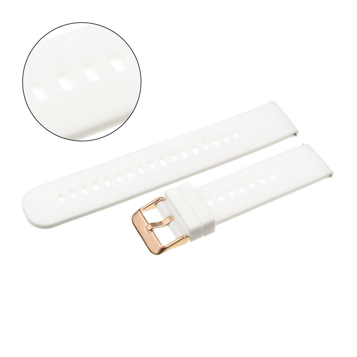 Pasek uniwersalny 22 mm silikonowy biały rosegold zapinka + teleskopy