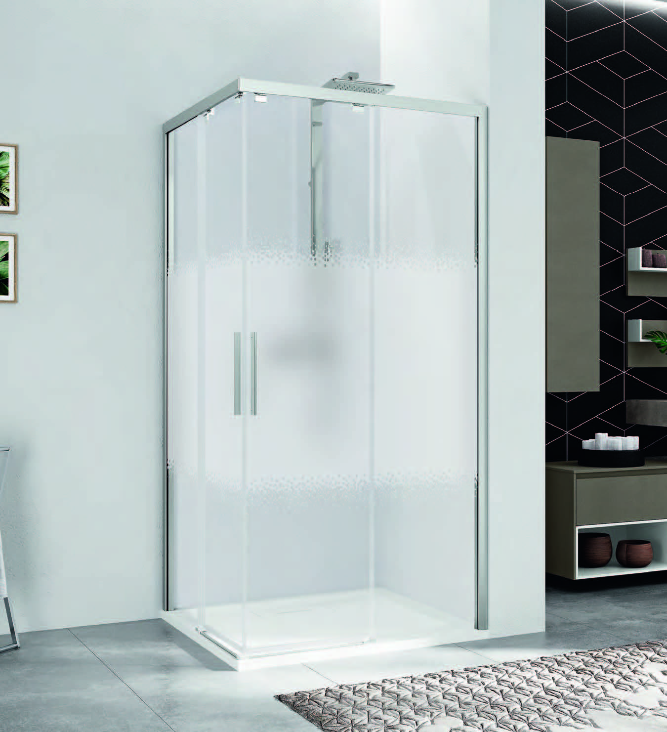 Novellini Kuadra Black 2.0 AH Kabina prysznicowa narożna 117-119x200 cm lewa K2AH117LS-1H