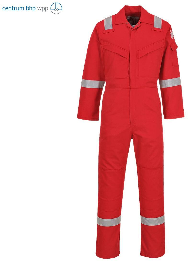PORTWEST FR50 KOMBINEZON TRUDNOPALNY I ANTYSTATYCZNY 350G; CZERWONY