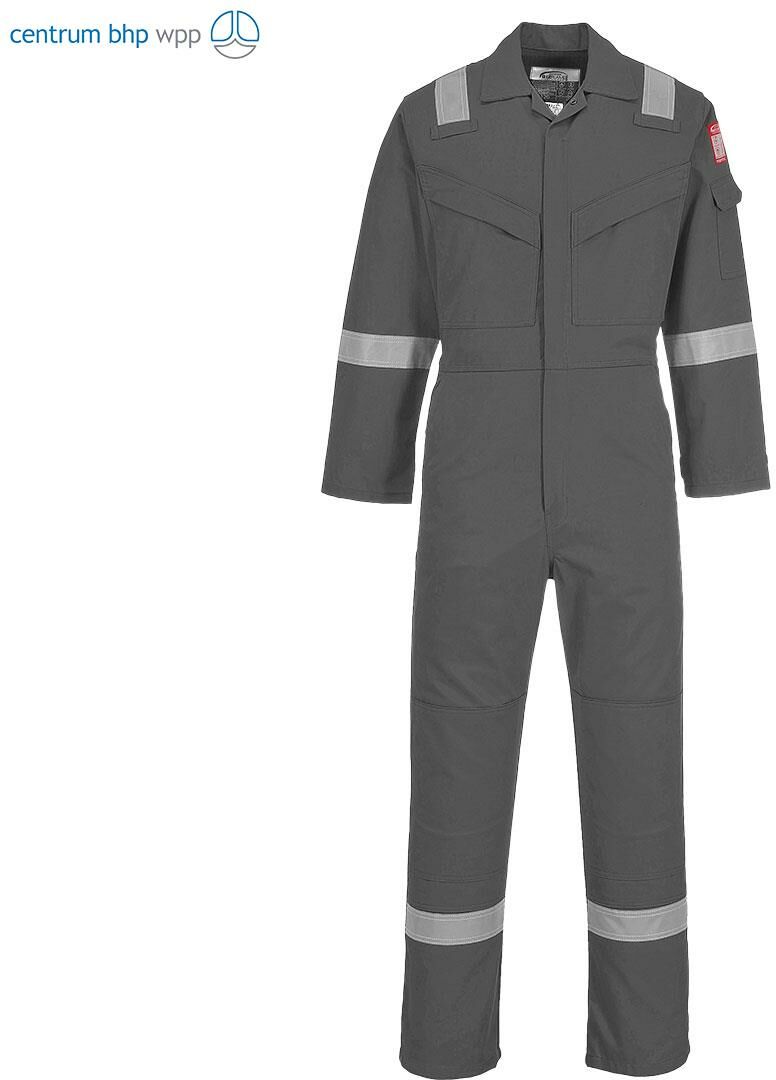 PORTWEST FR50 KOMBINEZON TRUDNOPALNY I ANTYSTATYCZNY 350G; SZARY