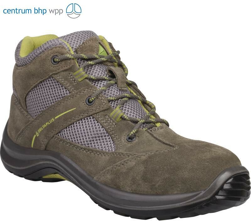 DELTAPLUS VIRAGE S1P SRC TRZEWIKI Z DWOINY WELUROWEJ I POLIESTRU TYPU MESH, PODESZWA Z DWUWARSTWOWEGO PU, PODNOSEK I WKŁADKA KOMPOZYTOWE (SZAROZIELONY, 44)
